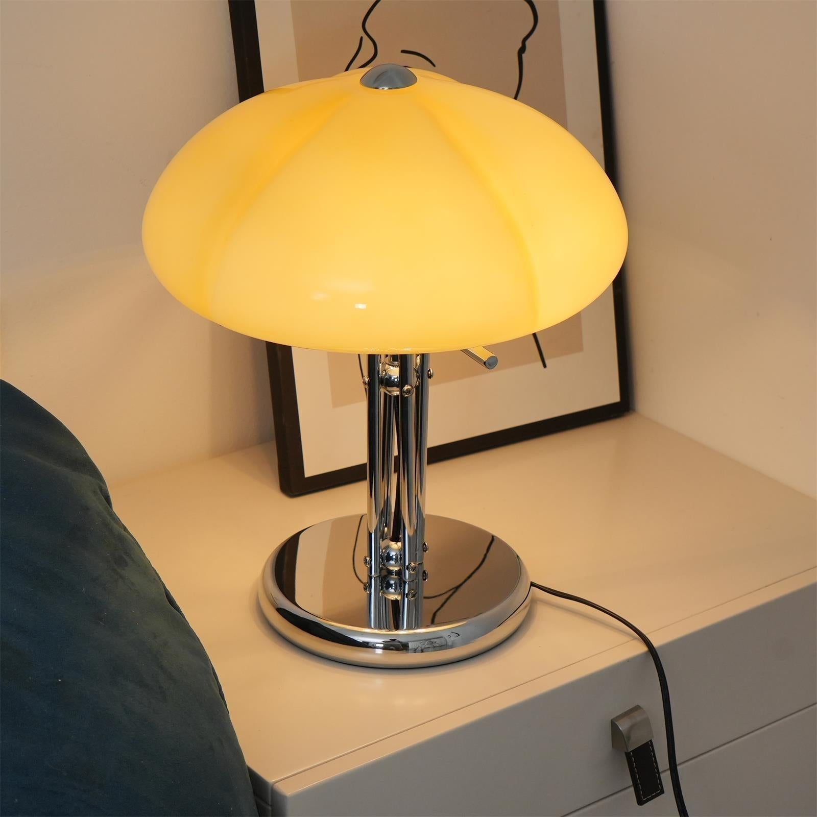 Mushroom Lamp With Bauhaus Influence And Clean Geometric Silhouette