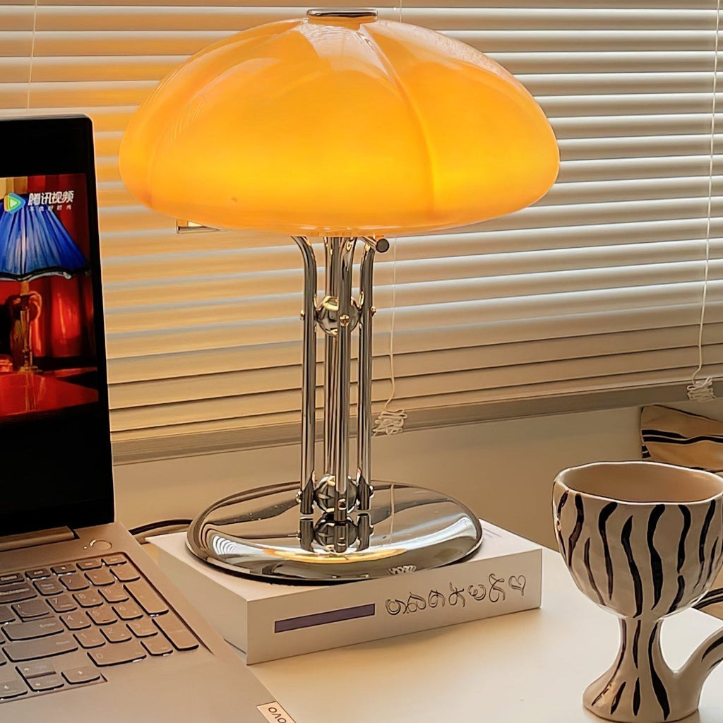 Mushroom Lamp With Bauhaus Influence And Clean Geometric Silhouette
