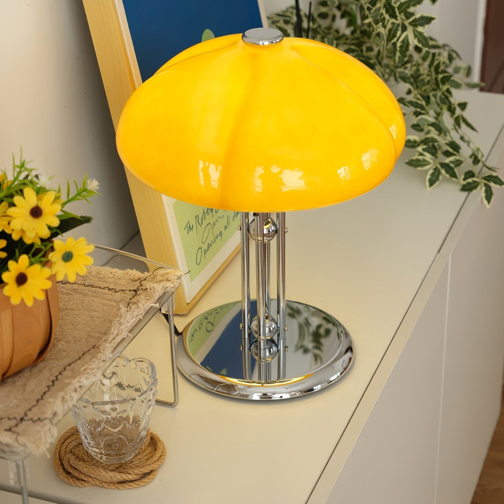 Mushroom Lamp With Bauhaus Influence And Clean Geometric Silhouette