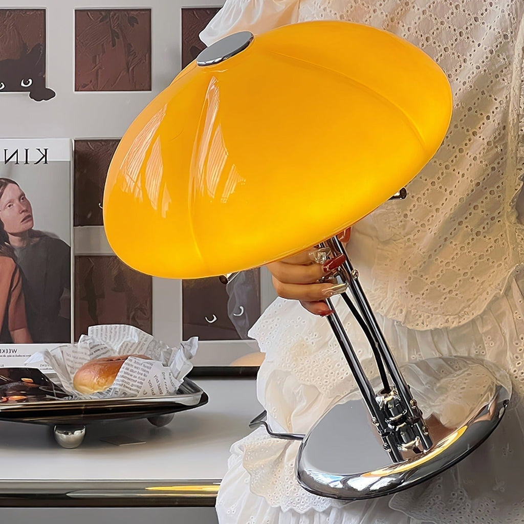 Mushroom Lamp With Bauhaus Influence And Clean Geometric Silhouette