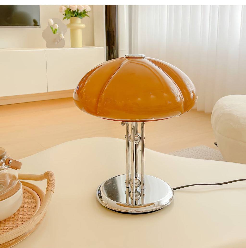 Mushroom Lamp With Bauhaus Influence And Clean Geometric Silhouette