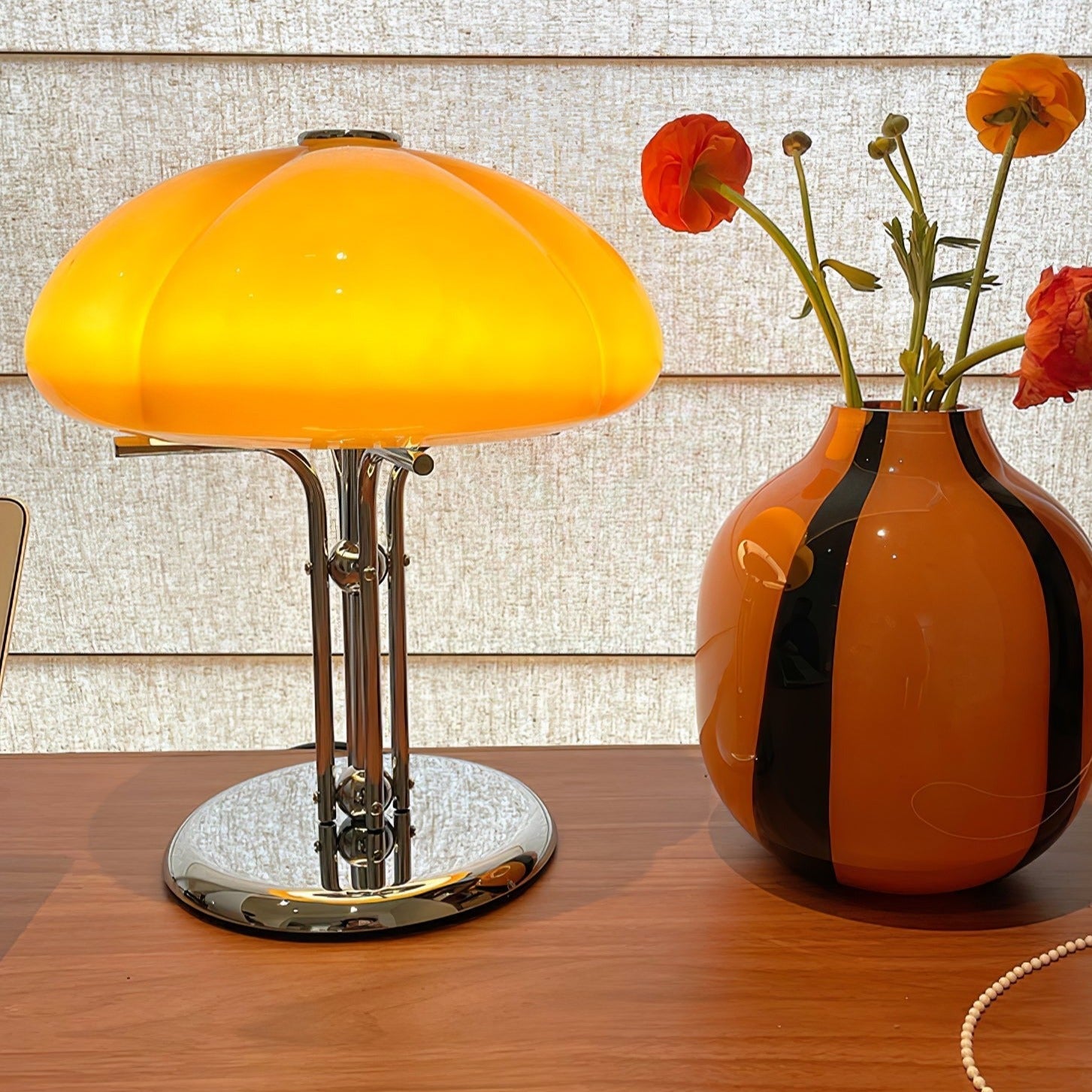 Mushroom Lamp With Bauhaus Influence And Clean Geometric Silhouette