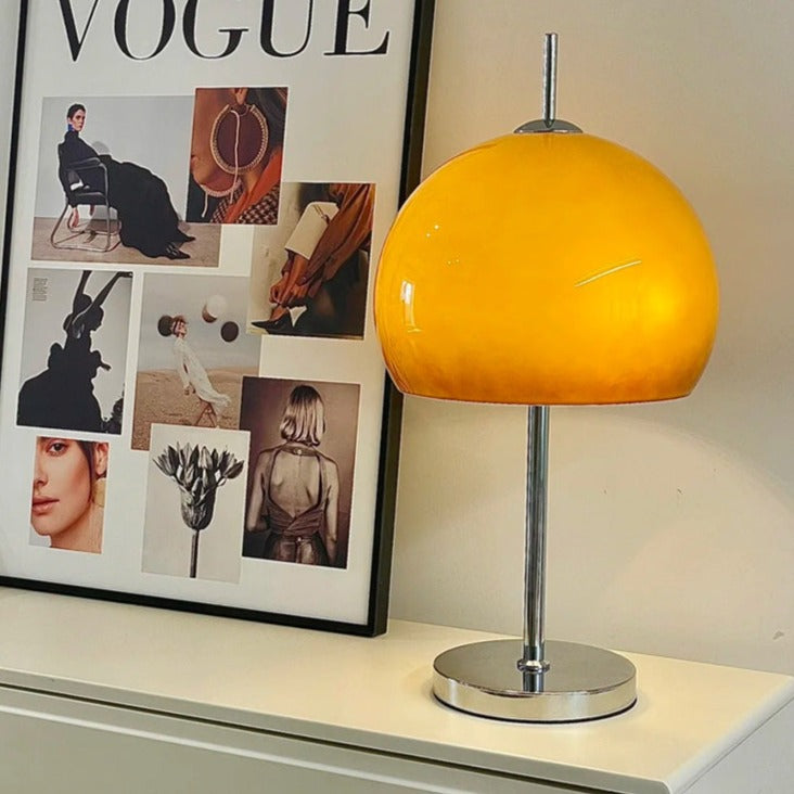 Mushroom Lamp With Bauhaus Influence And Clean Geometric Silhouette