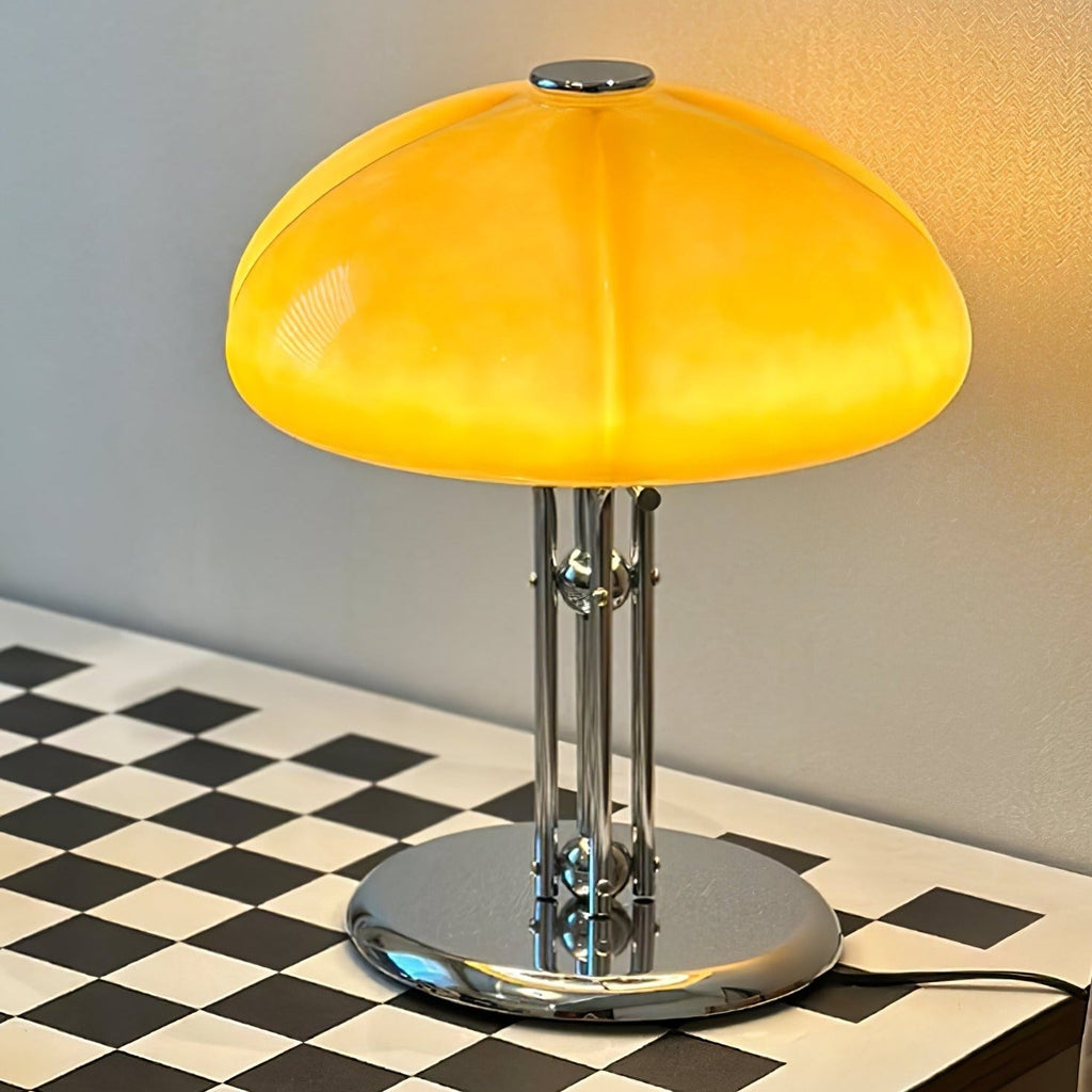 Mushroom Lamp With Bauhaus Influence And Clean Geometric Silhouette