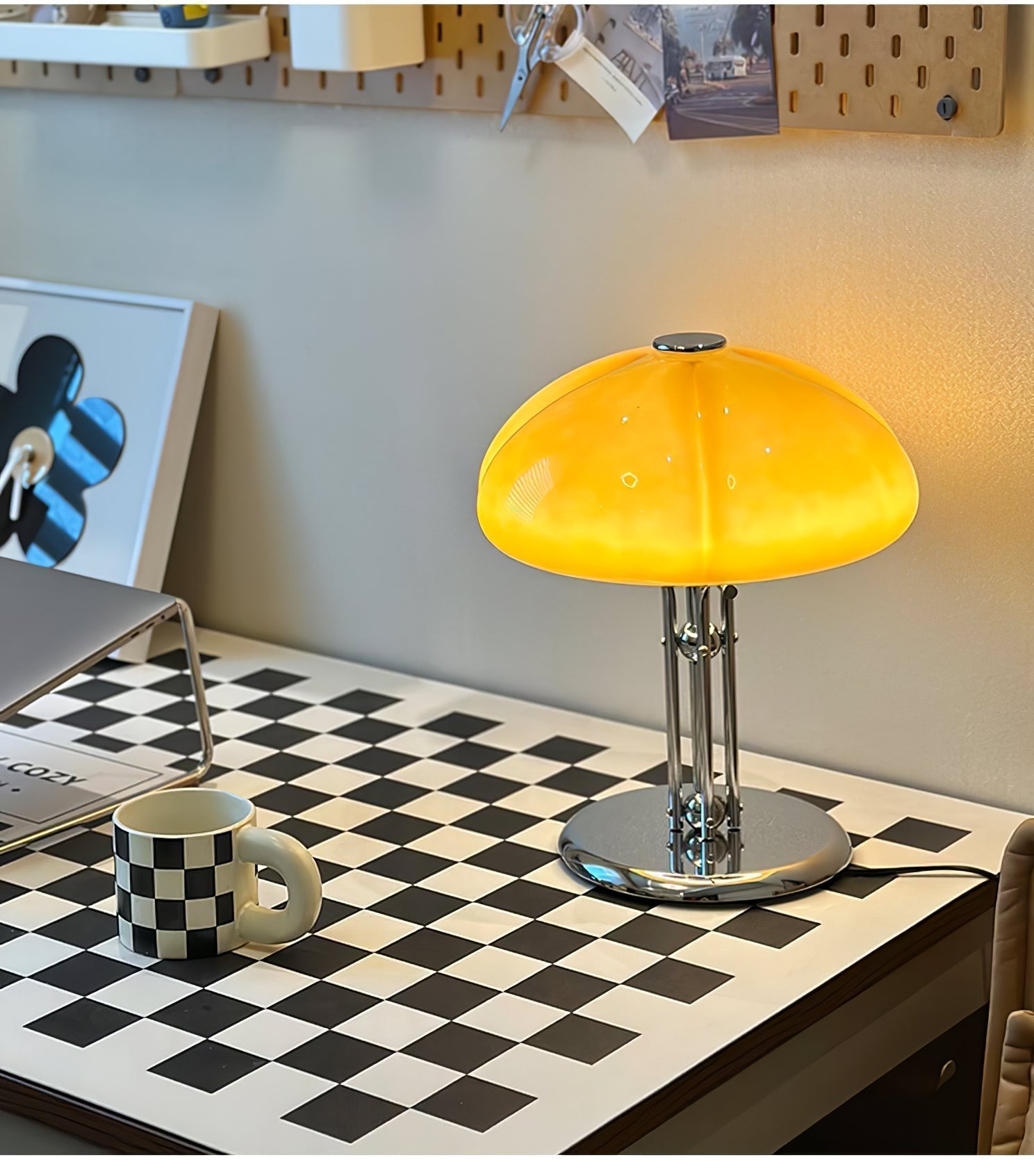 Mushroom Lamp With Bauhaus Influence And Clean Geometric Silhouette