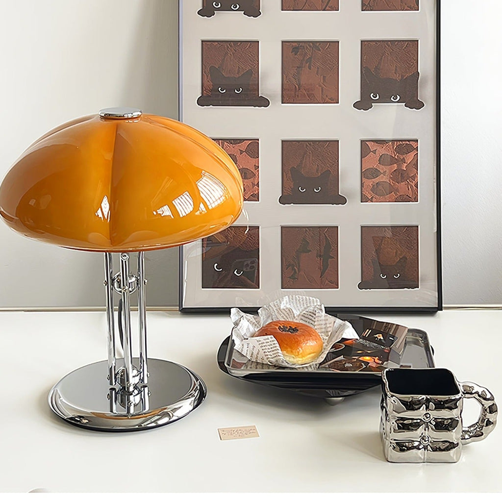 Mushroom Lamp With Bauhaus Influence And Clean Geometric Silhouette