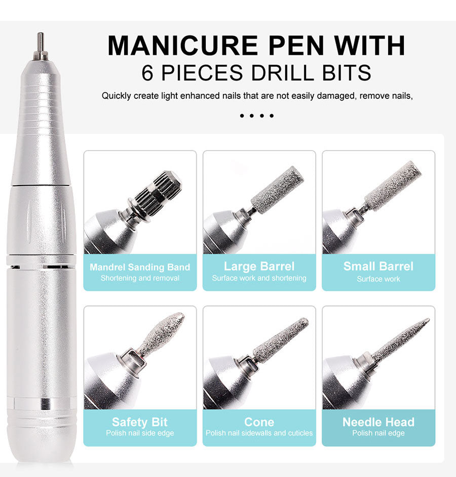 Nail Care Pro Electric Nail File 45000 RPM, Rechargeable Battery, Low Noise