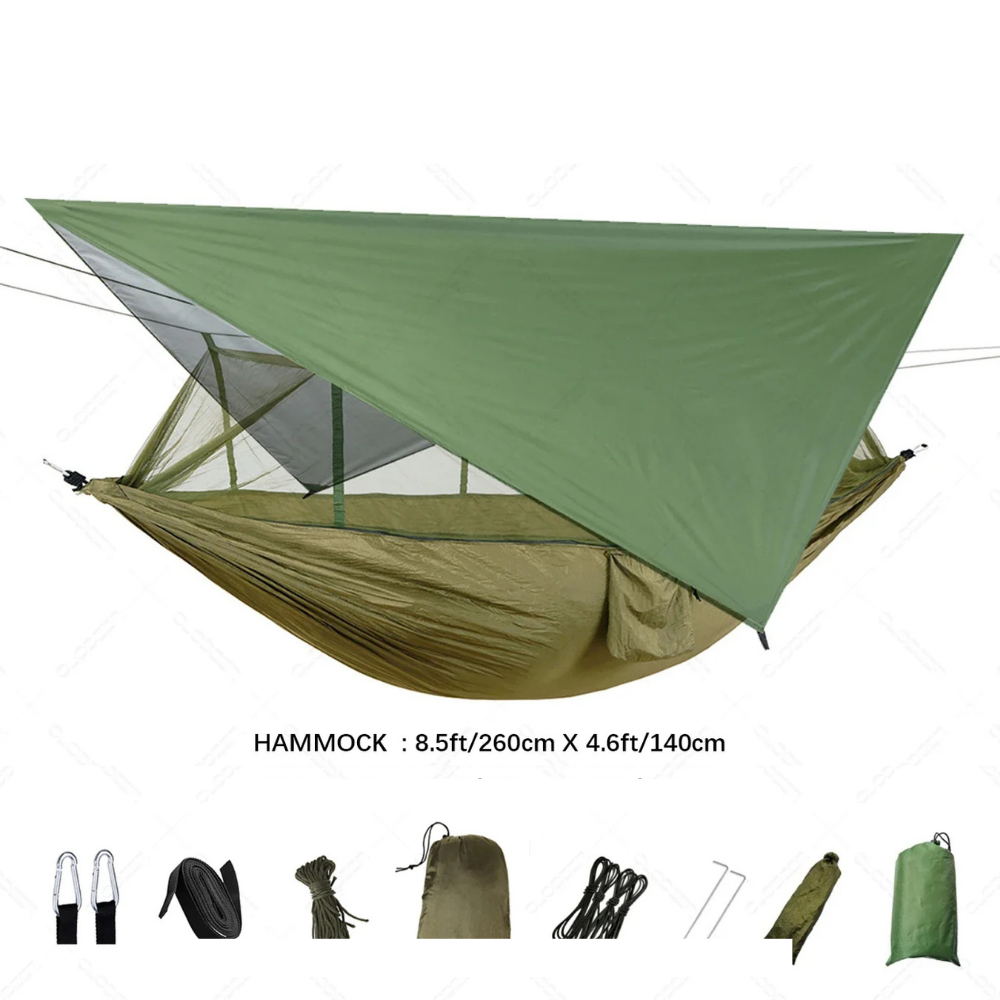 Nomaterra Ultralight Hammock For Outdoor Comfort With Mosquito Net And Tarp
