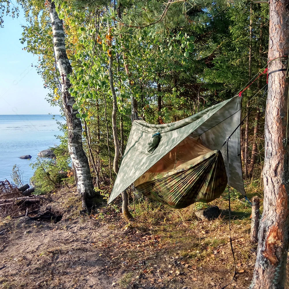 Nomaterra Ultralight Hammock For Outdoor Comfort With Mosquito Net And Tarp