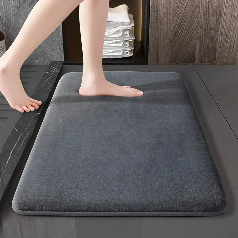 Nordic Bath Mat With Soft Velvet Non Slip Backing For Superior Absorption