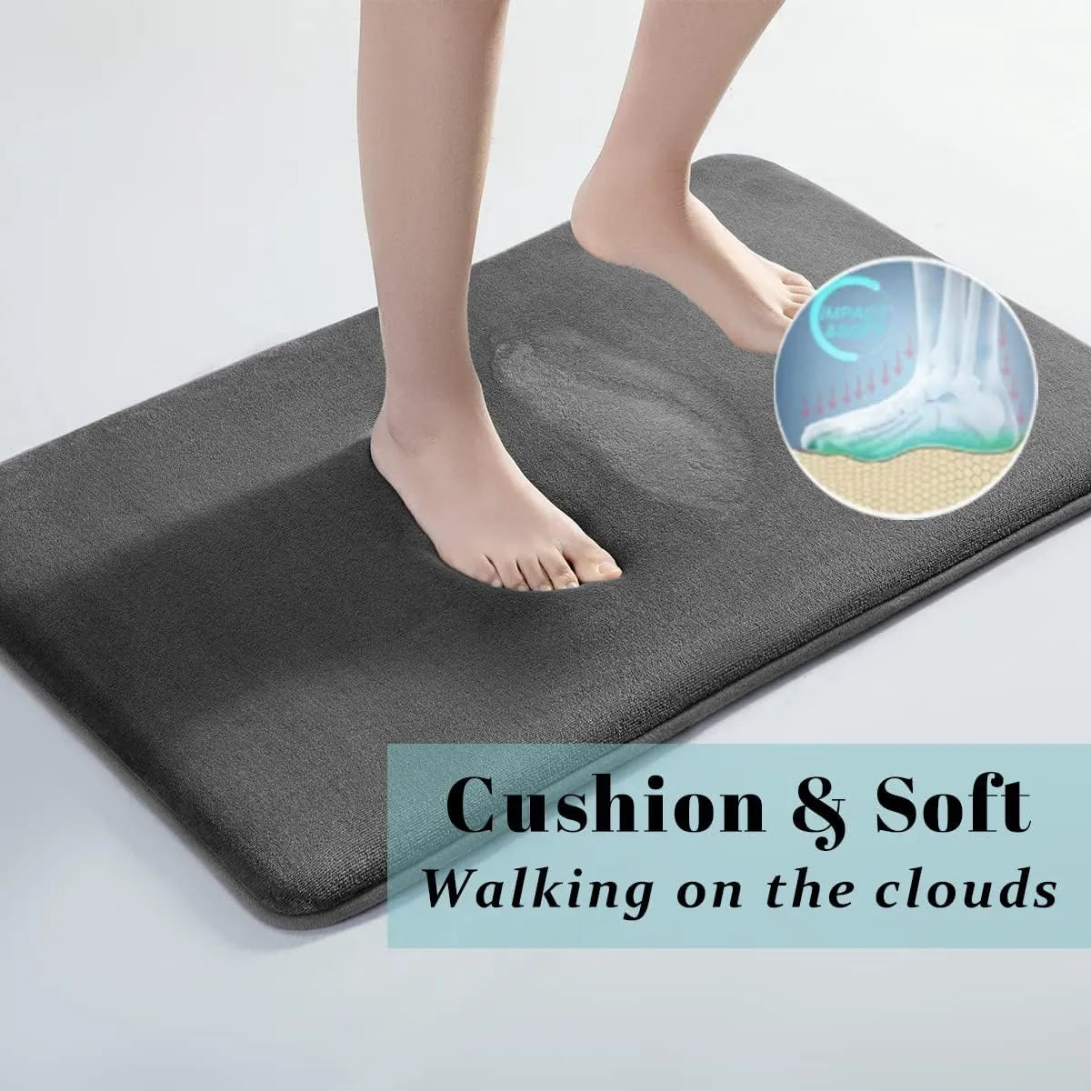 Nordic Bath Mat With Soft Velvet Non Slip Backing For Superior Absorption