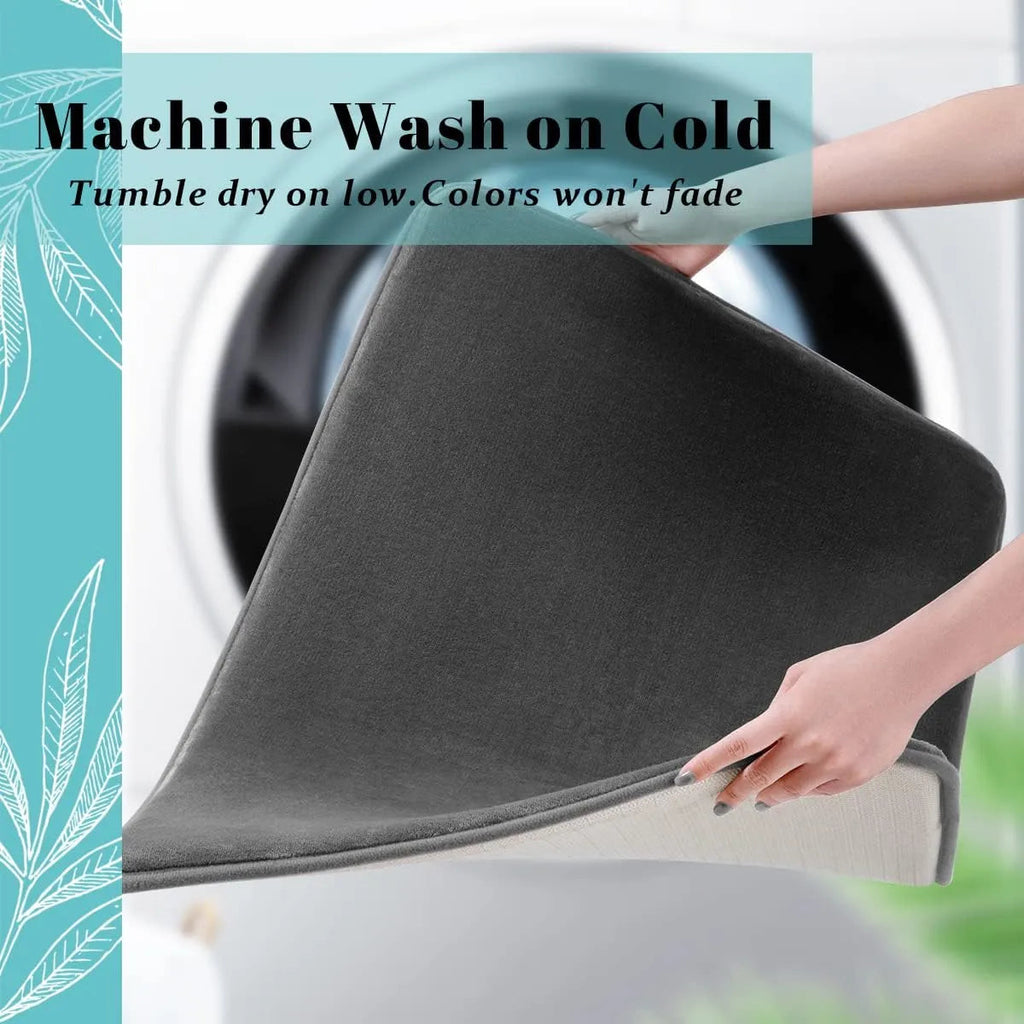 Nordic Bath Mat With Soft Velvet Non Slip Backing For Superior Absorption