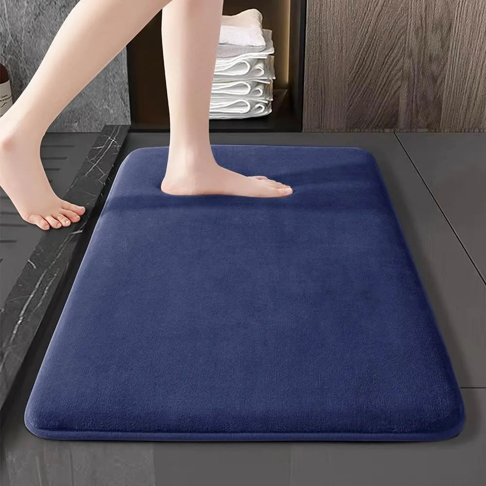 Nordic Bath Mat With Soft Velvet Non Slip Backing For Superior Absorption