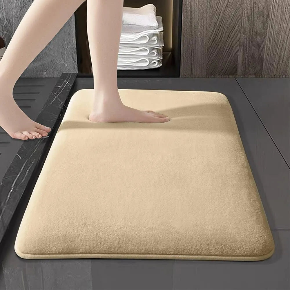 Nordic Bath Mat With Soft Velvet Non Slip Backing For Superior Absorption
