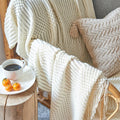 Nordic Elegance Knit Sofa Blanket For Cozy Warmth And Minimalist Style