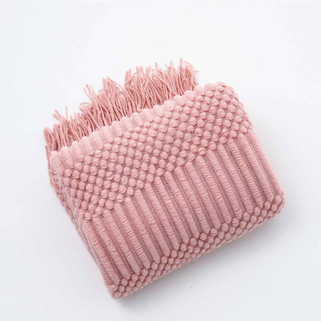 Nordic Elegance Knit Sofa Blanket For Cozy Warmth And Minimalist Style