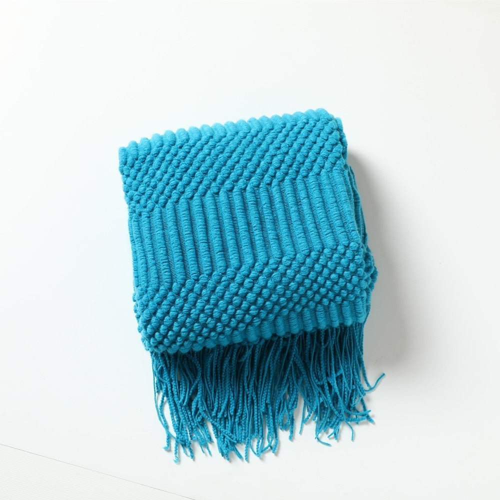 Nordic Elegance Knit Sofa Blanket For Cozy Warmth And Minimalist Style