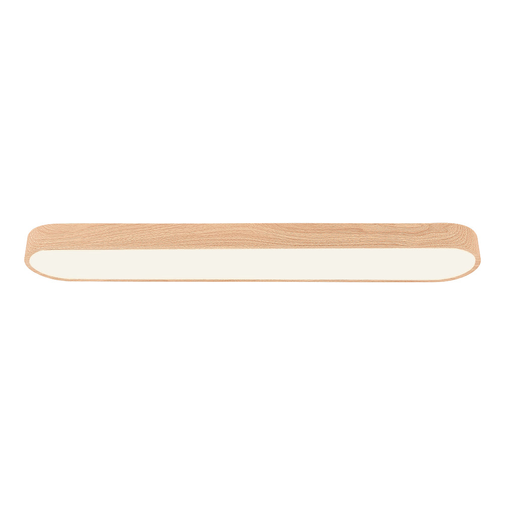 Nordic Glow Oval Flush Mount Light With Wood Accent For Cozy Ambience