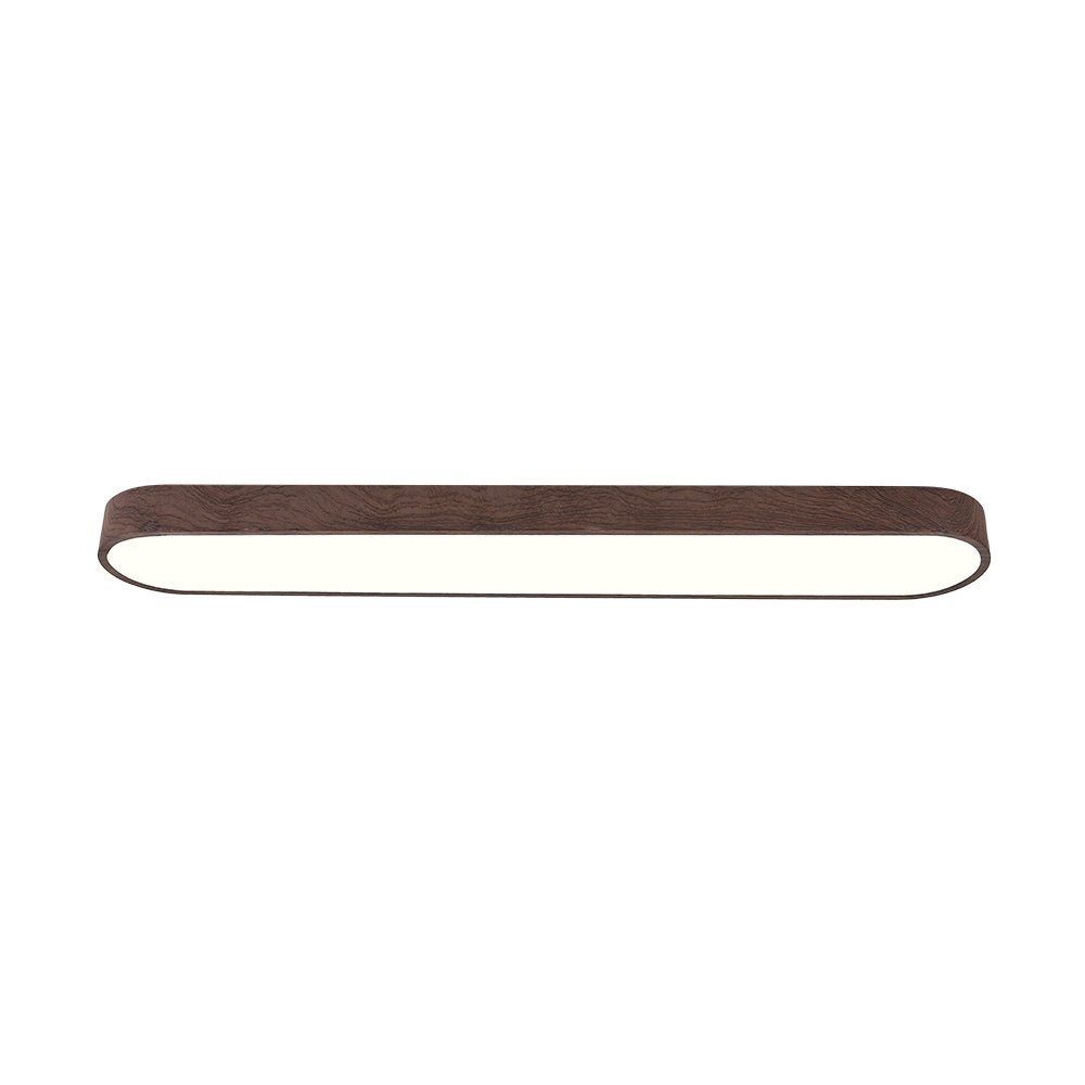 Nordic Glow Oval Flush Mount Light With Wood Accent For Cozy Ambience
