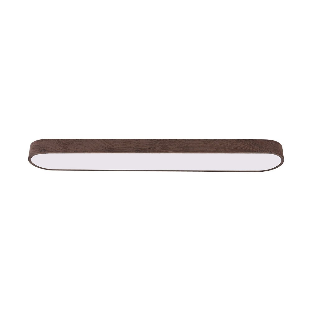 Nordic Glow Oval Flush Mount Light With Wood Accent For Cozy Ambience
