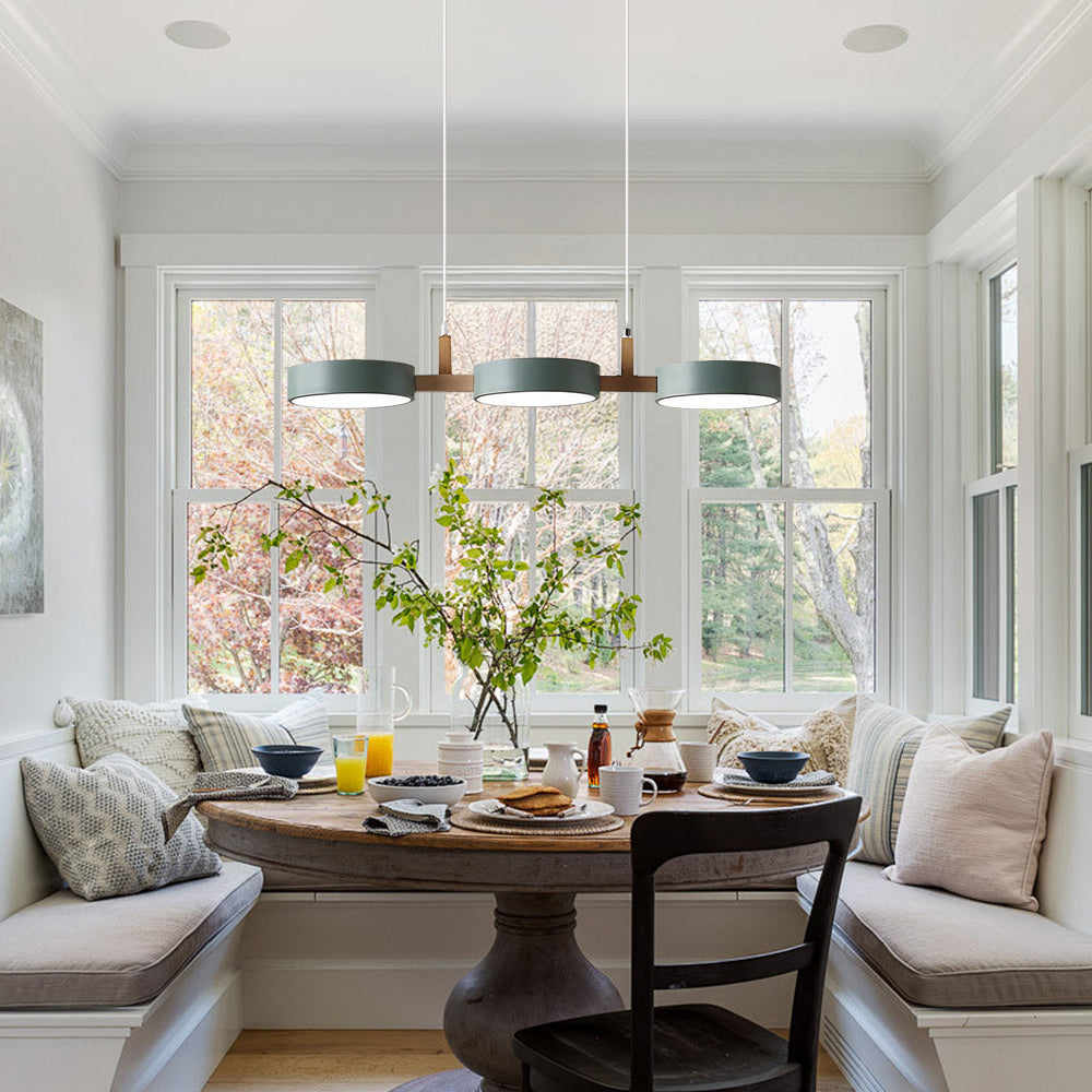 Nordic Multi-Light Flush Ceiling Light With Iron And Wood Accents