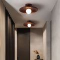 LumaNest Modern Ceiling Lamp With Warm Wood Glow For Modern Interiors