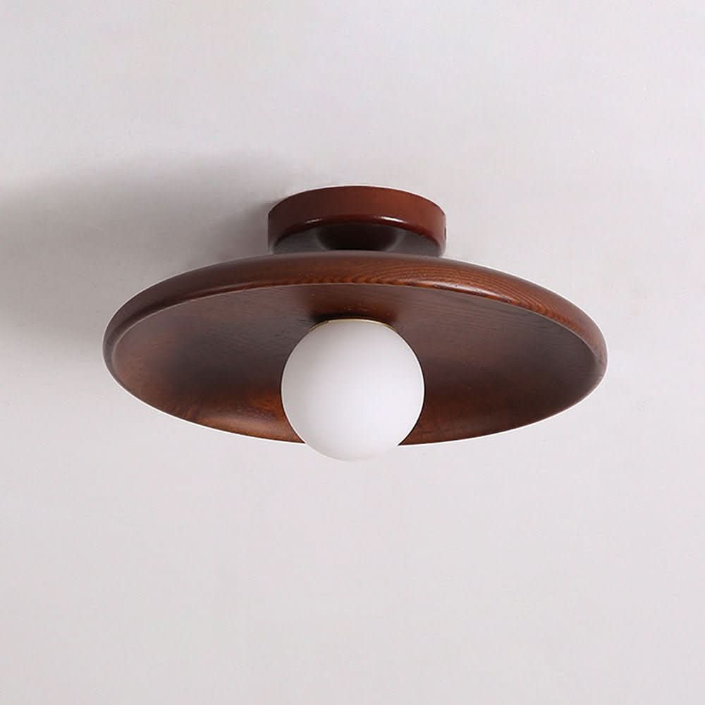 LumaNest Modern Ceiling Lamp With Warm Wood Glow For Modern Interiors