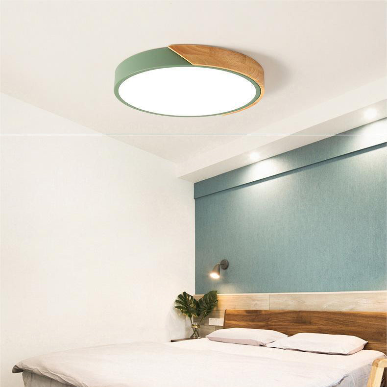 Nordic Wood Ceiling Light Flush Mount With Warm Glow For Cozy Ambiance
