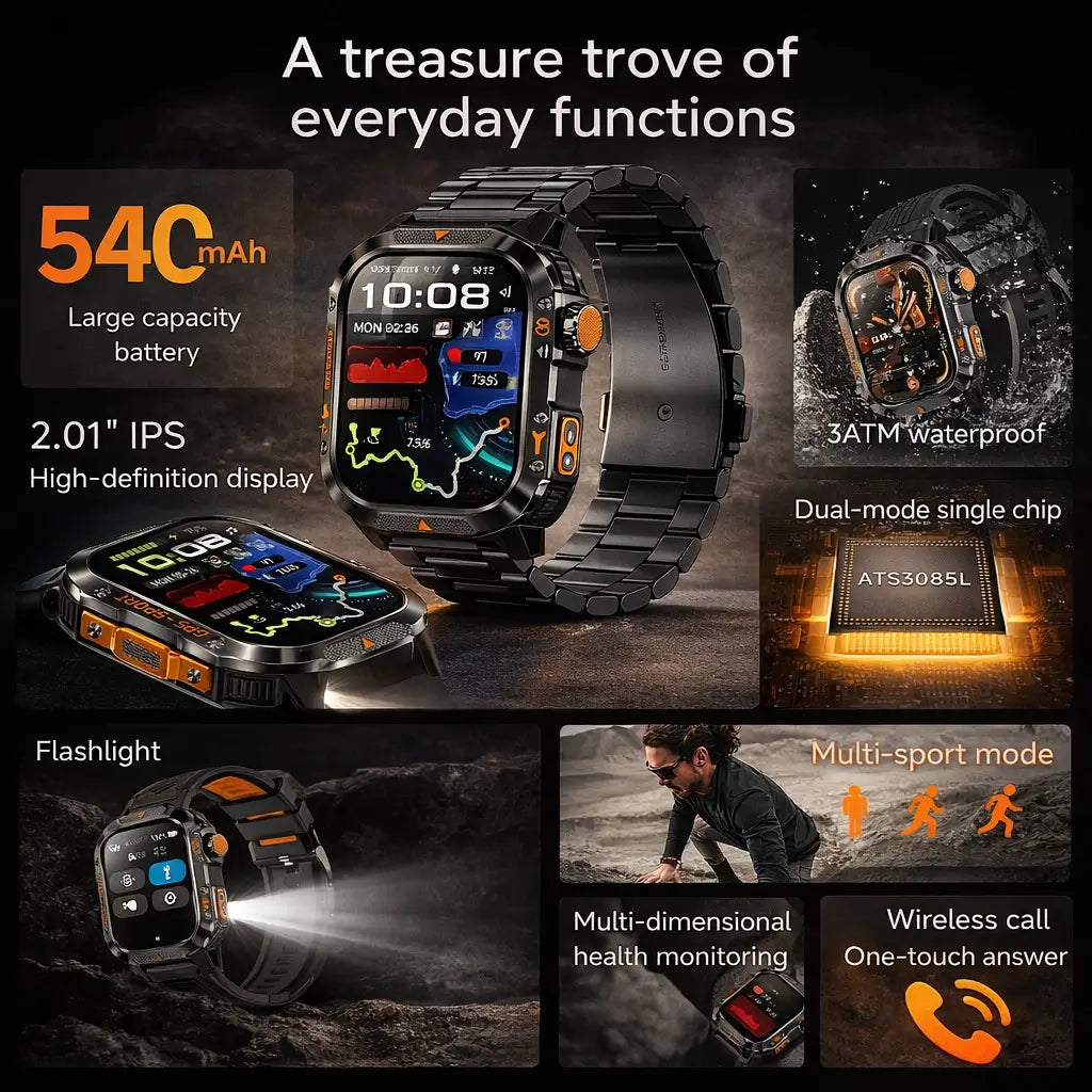 NovaForce X2 Pro Rugged GPS Watch With 100 Plus Sports Modes And Multi Satellite Navigation