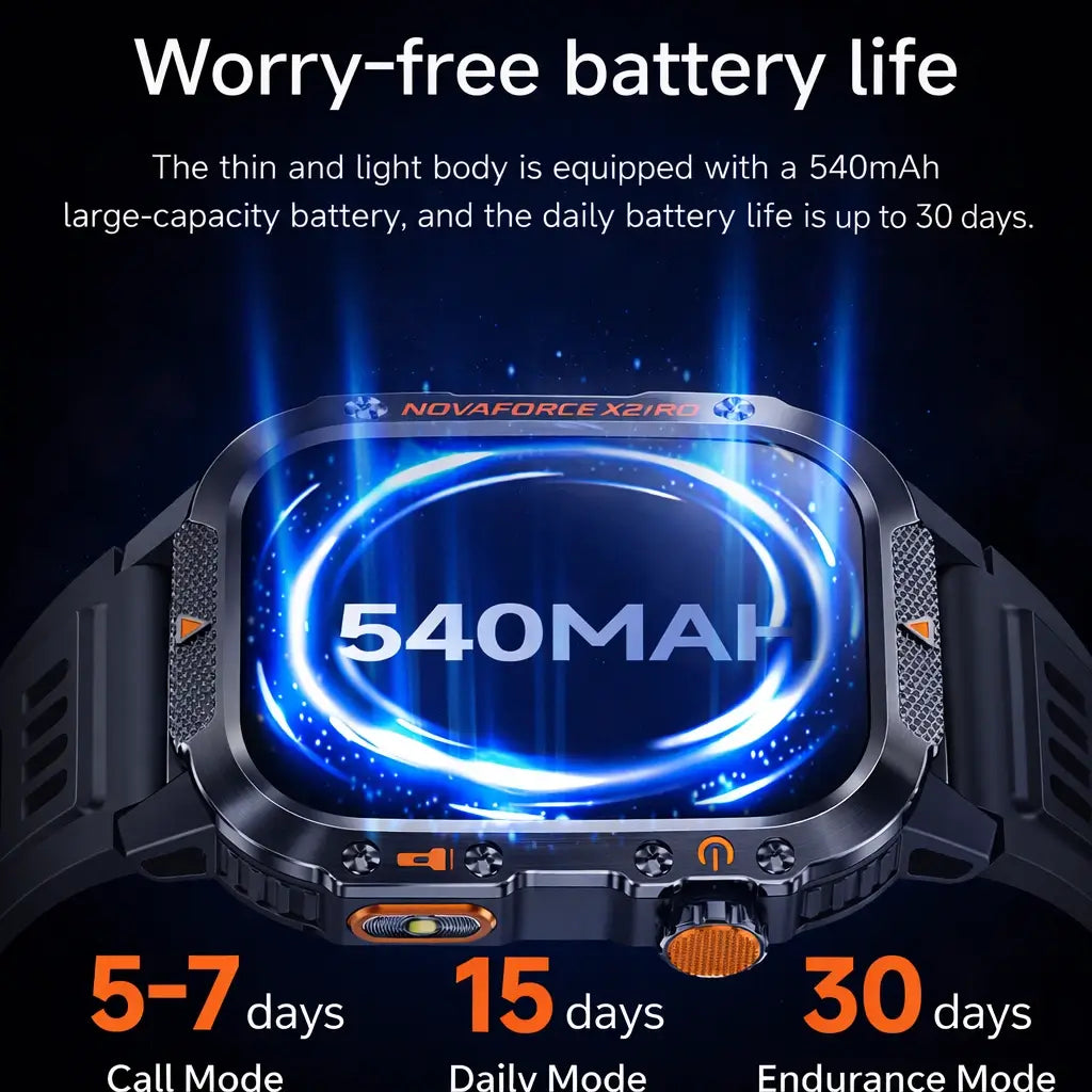 NovaForce X2 Pro Rugged GPS Watch With 100 Plus Sports Modes And Multi Satellite Navigation