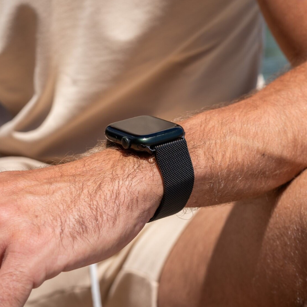 Elegant Black Finish Milanese Edition Strap For Apple Watch