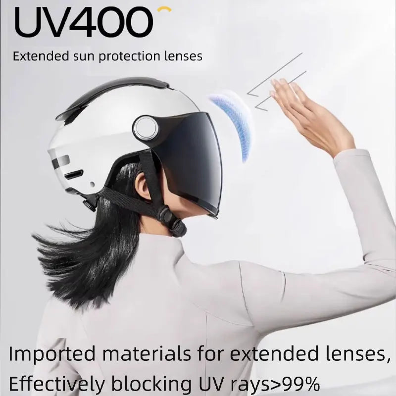 Lightweight Open Face Helmet With Dual Lenses For Warm Weather Rides