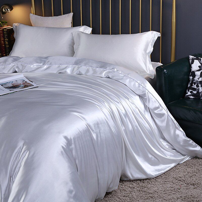 Opulent Collection Silk And Satin Bedding With Temp Control For Hypoallergenic Comfort