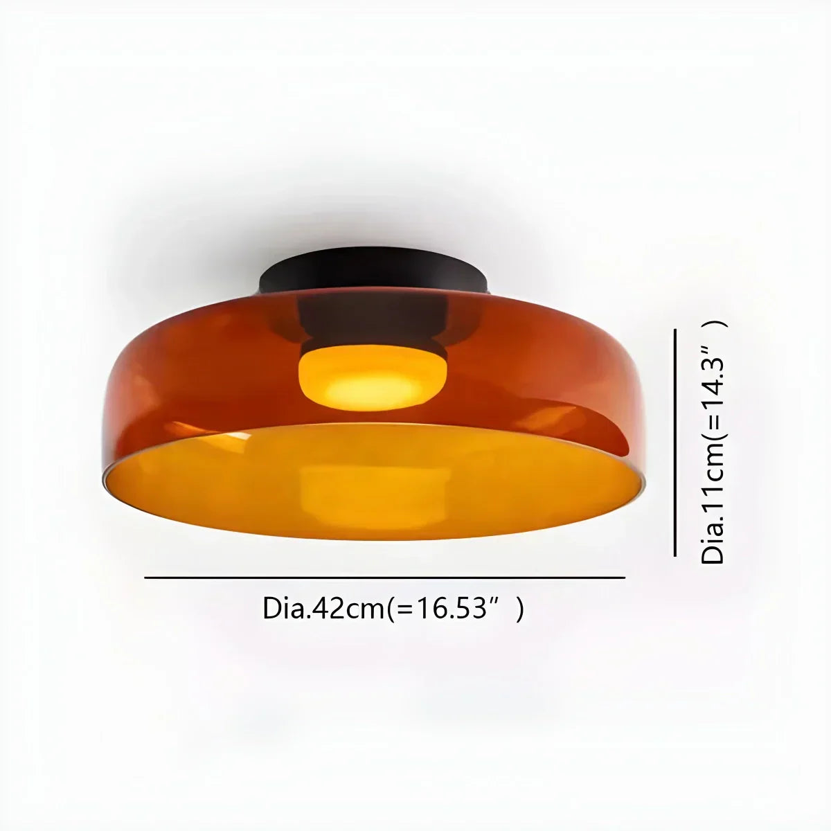 Cozy Bedroom Ceiling Fixture With Colored Glass Glow