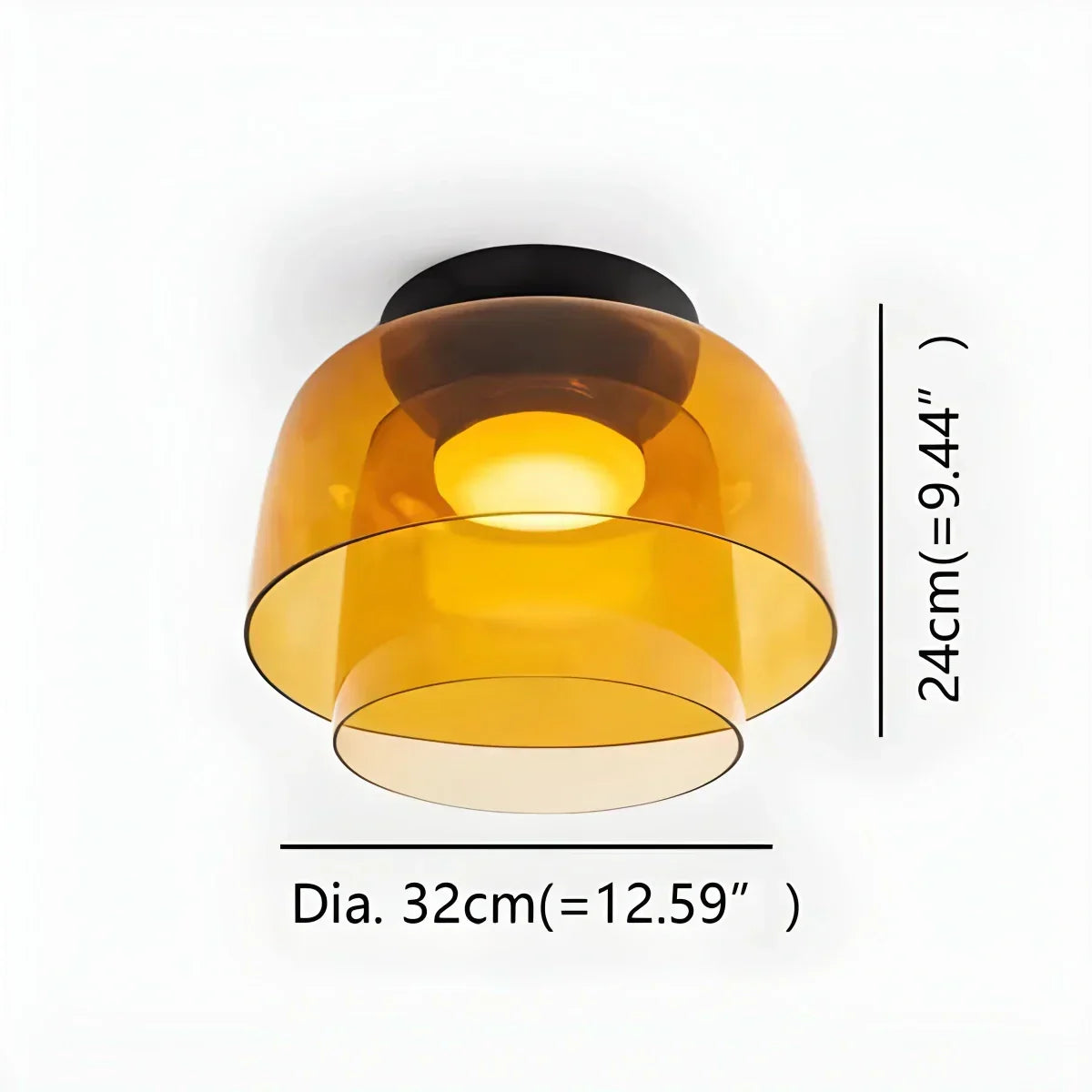 Cozy Bedroom Ceiling Fixture With Colored Glass Glow
