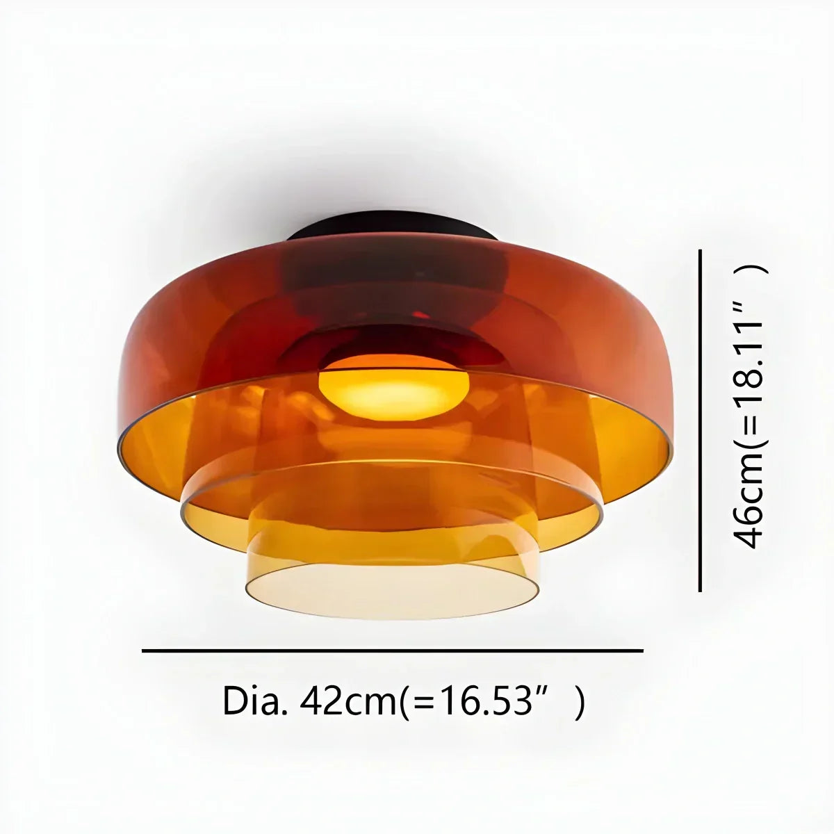 Cozy Bedroom Ceiling Fixture With Colored Glass Glow