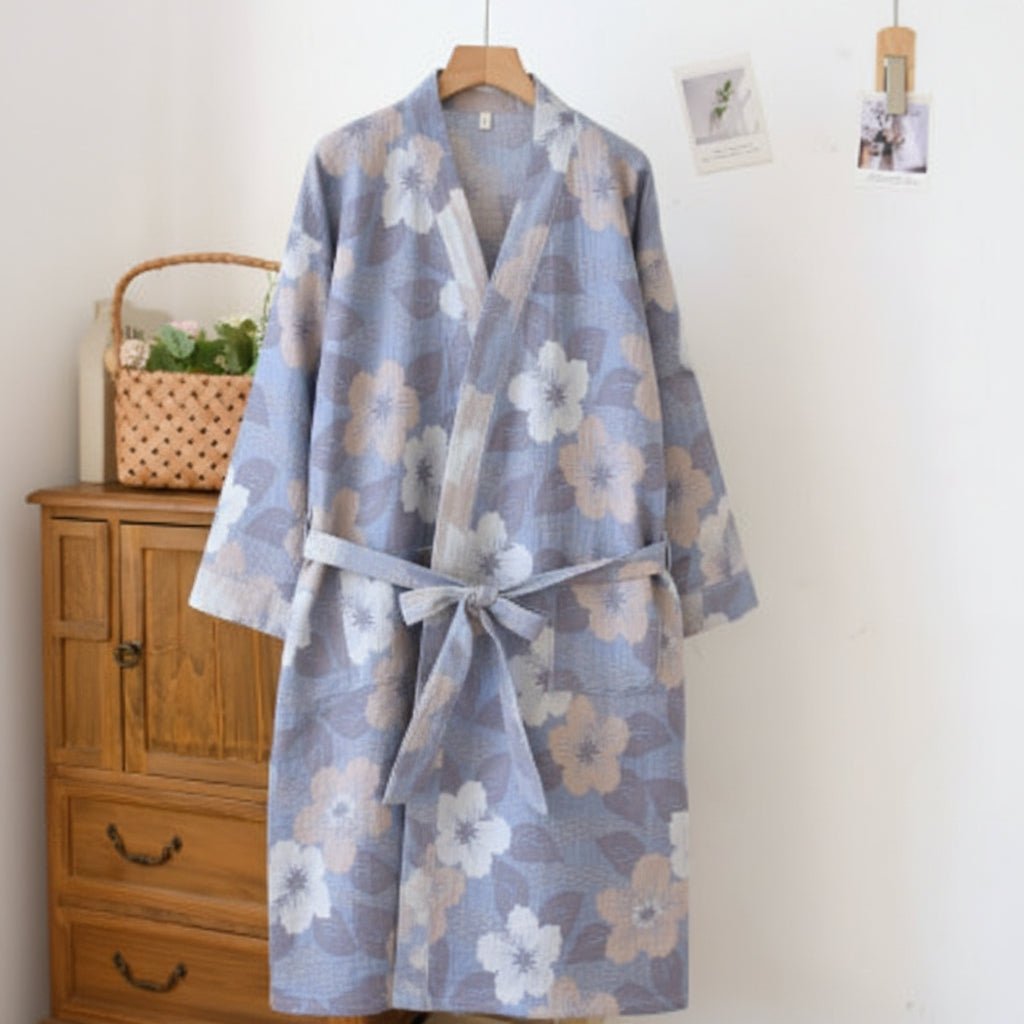 Organic Cotton Kimono Bathrobe for Men With Reversible Design And Breathable Comfort