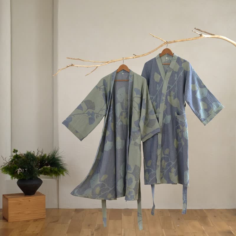 Organic Cotton Kimono Bathrobe for Men With Reversible Design And Breathable Comfort