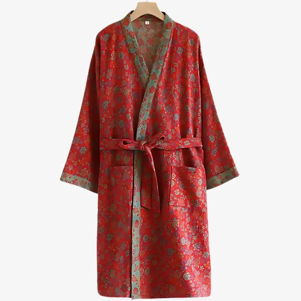 Organic Cotton Kimono Bathrobe for Men With Reversible Design And Breathable Comfort