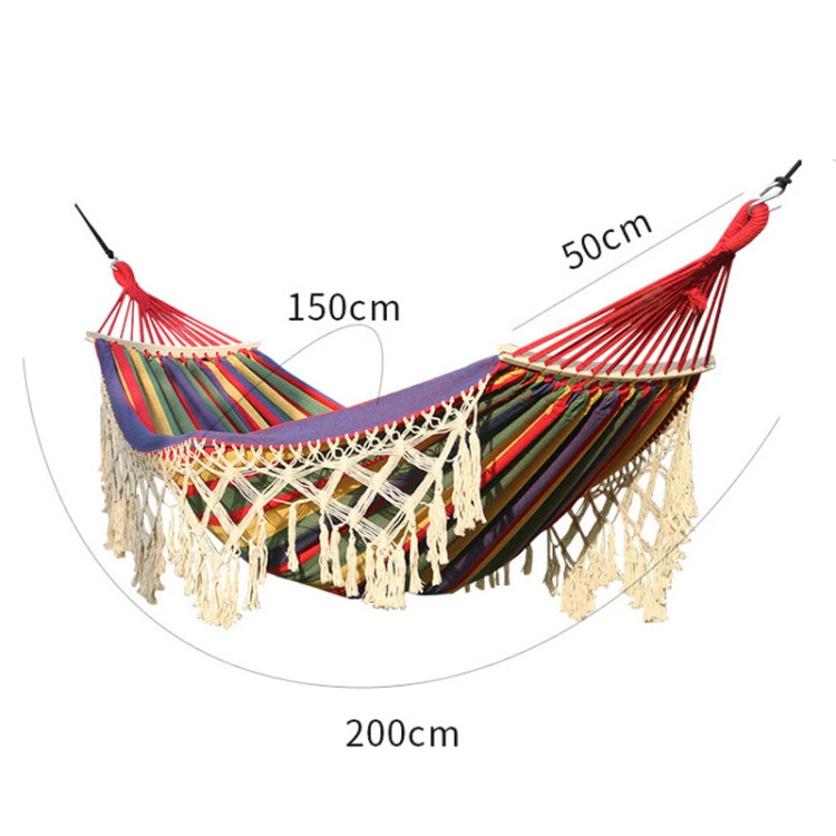 Double Canvas Hammock For Outdoor Camping With Removable Pole