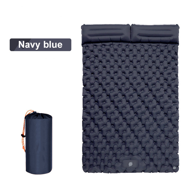 Outdoor Comfort Double Self Inflating Air Mattress With Built In Pillow Pump For Camping