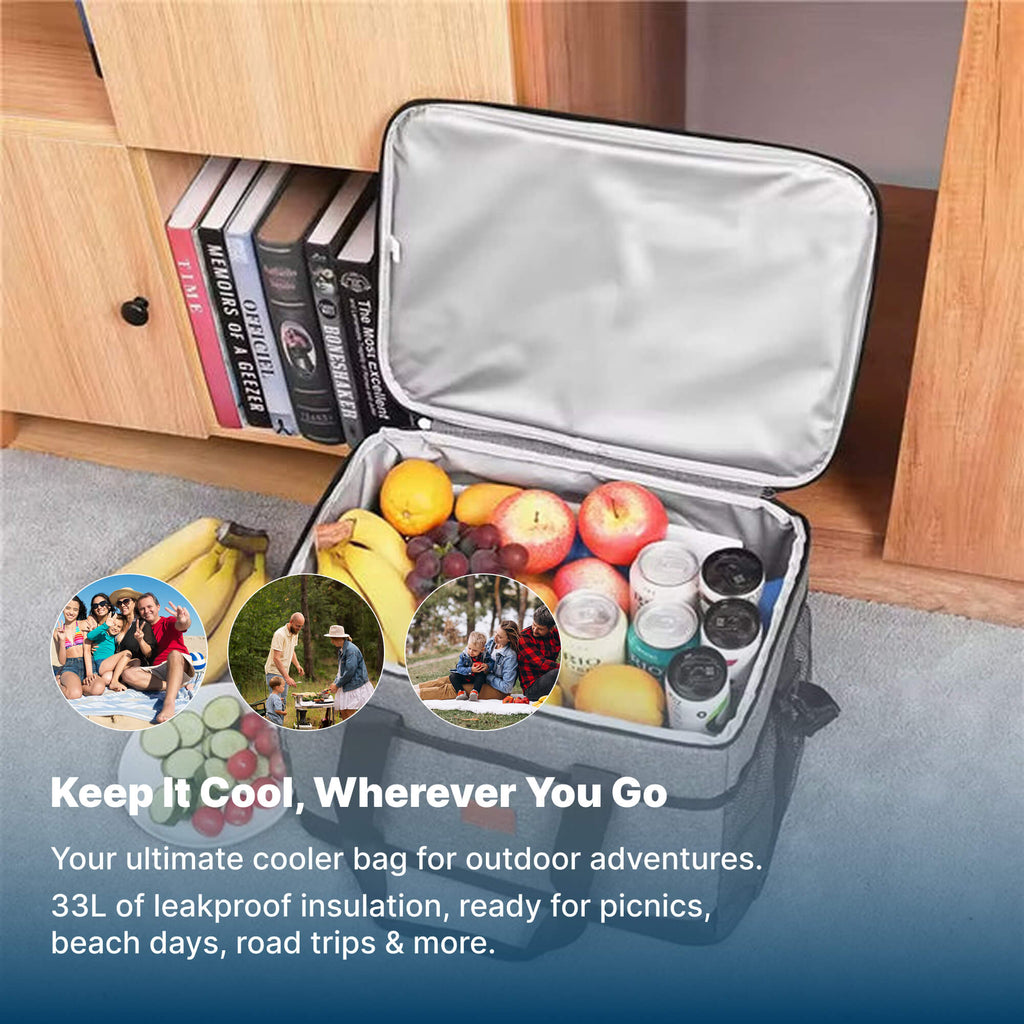Outdoor Companion 33L Insulated Waterproof Cooler Bag For Snacks And Drinks