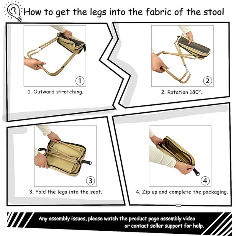 Outdoor Companion Backpack Stool Foldable With Ultra Stable Support