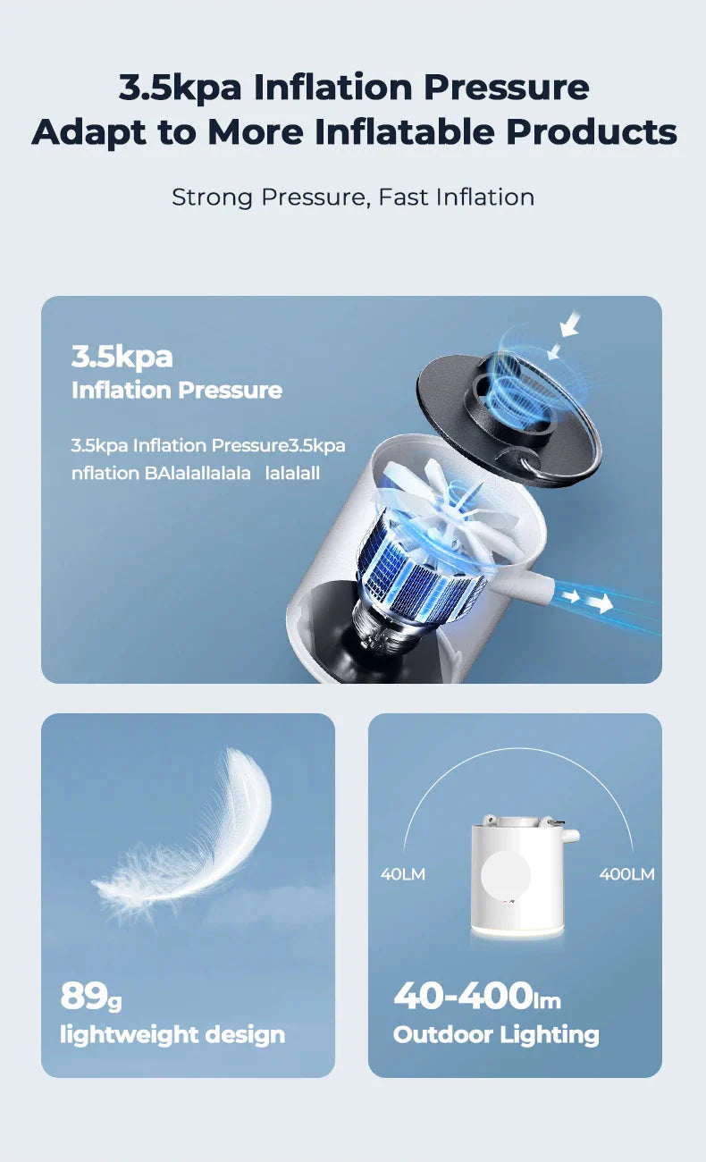 Outdoor Companion Rechargeable USB Air Pump For Quick Camping And Beach Inflation