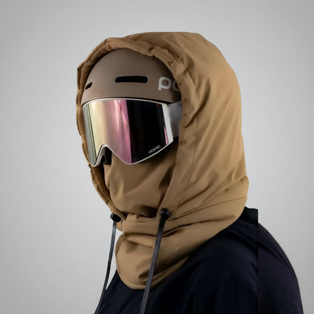 Outdoor Essentials Ski Mask In Black With Adjustable Drawstring For Winter Sports