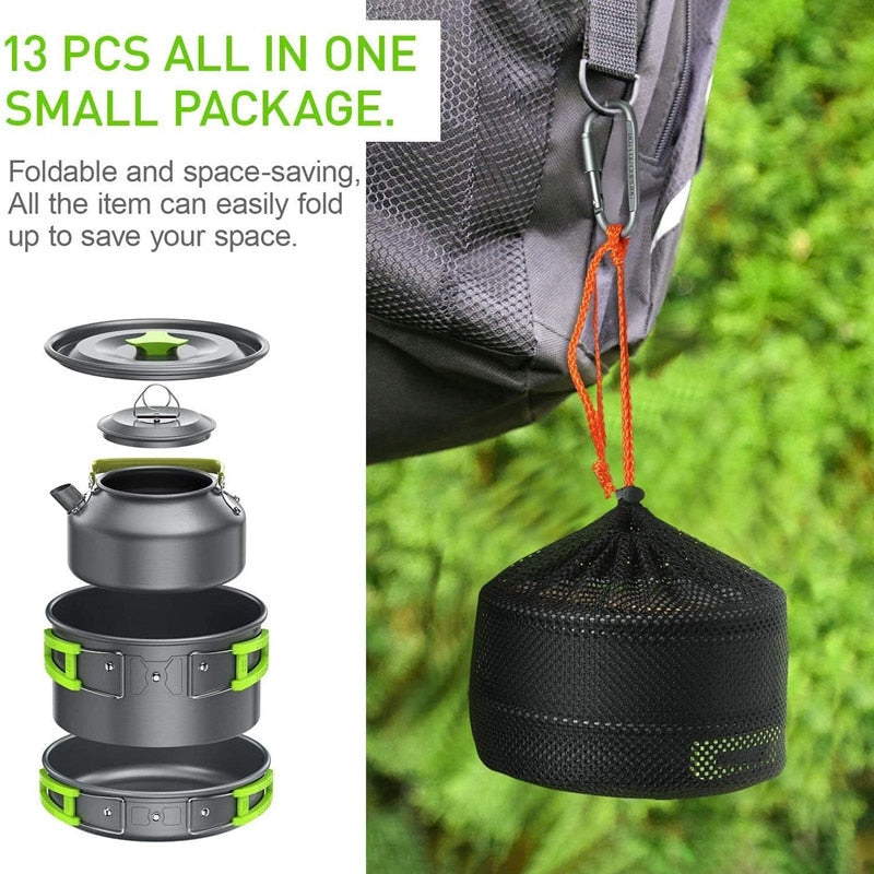 Outdoor Essentials Camping Travel Cookware Kit For Easy Outdoor Meals