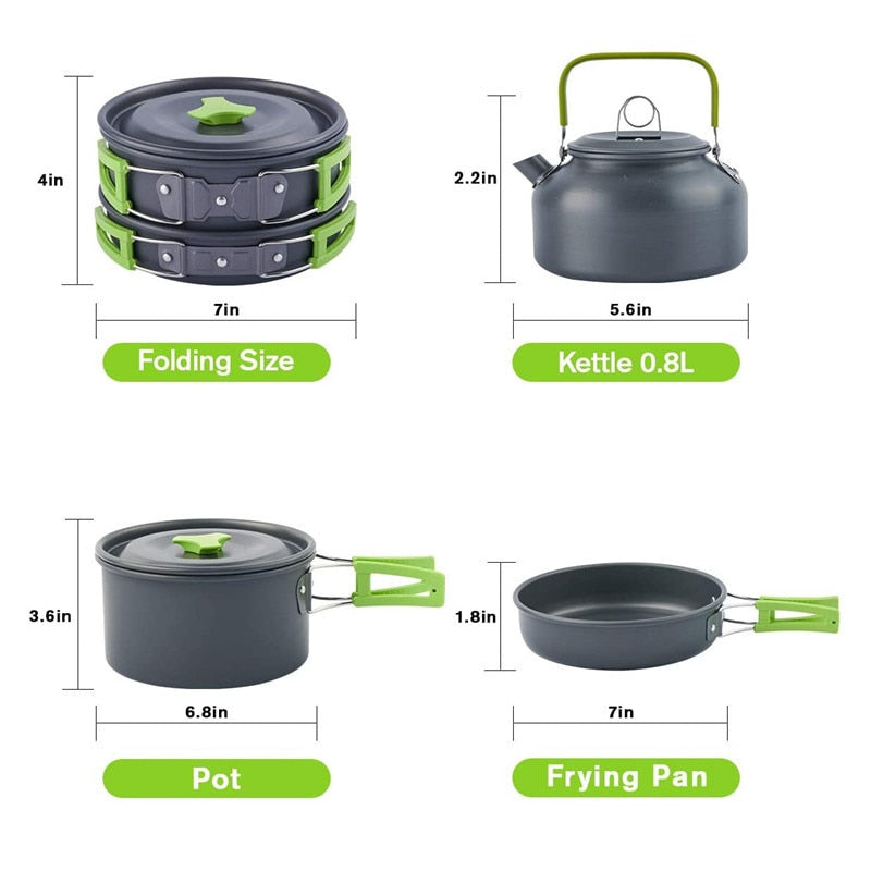 Outdoor Essentials Camping Travel Cookware Kit For Easy Outdoor Meals