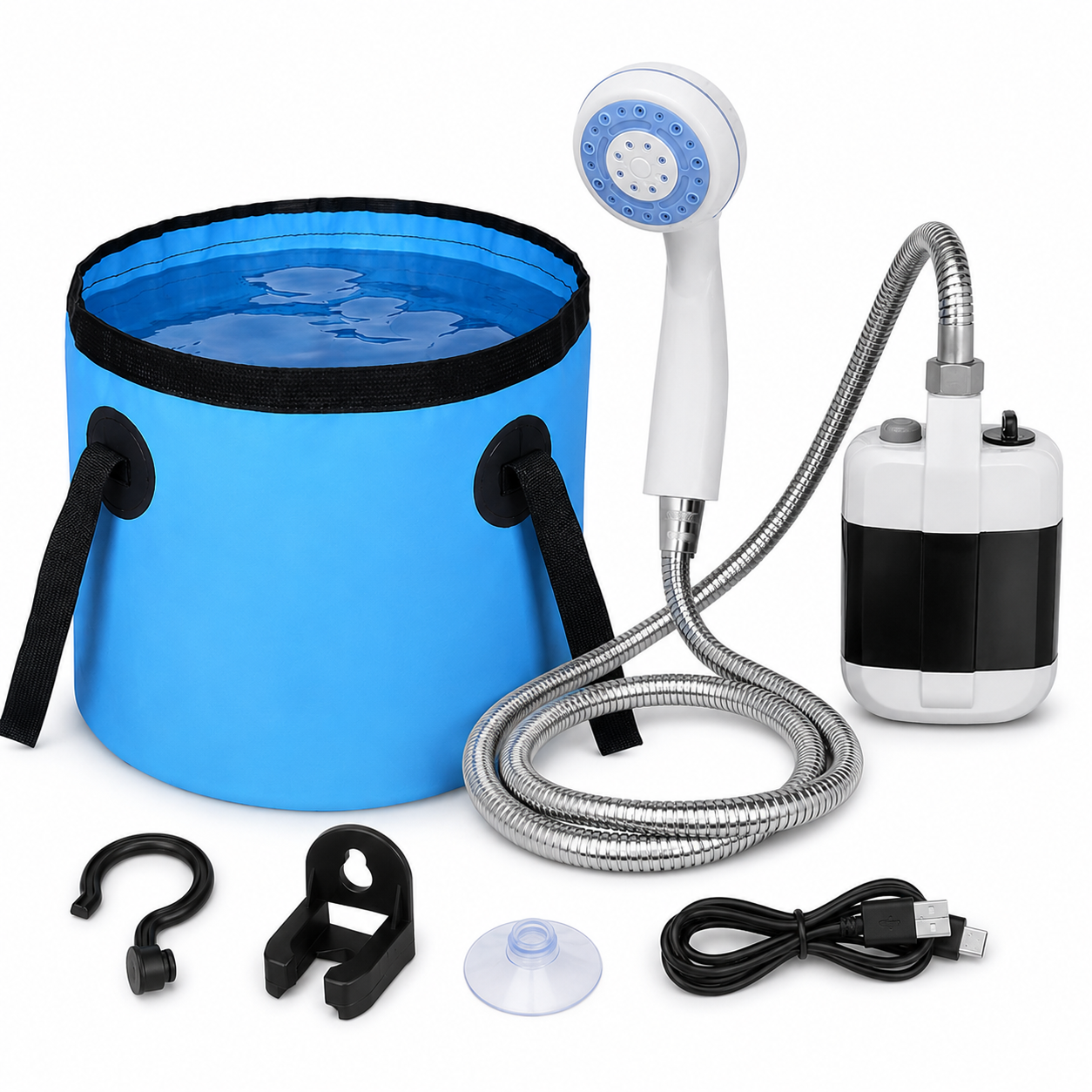 Outdoor Essentials Portable Camping Shower With Rechargeable Pump