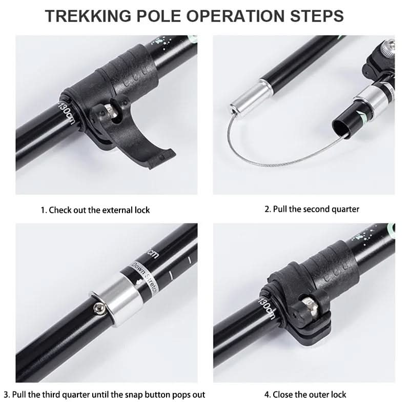 Outdoor Essentials Ultralight Telescoping Trekking Poles With Adjustable Length