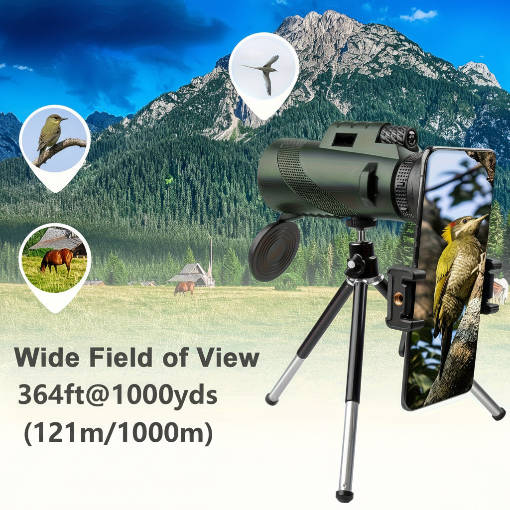 Outdoor Explorer Compact Monocular With 8x Magnification And Phone Adapter